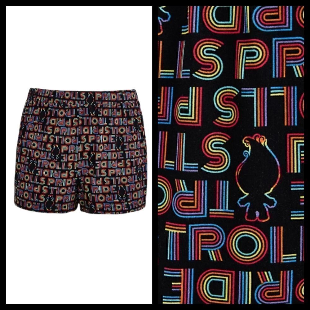 2X 18W 20W Trolls Rainbow Sleep Short Pride Black Pajamas Torrid NWT Soft Knit